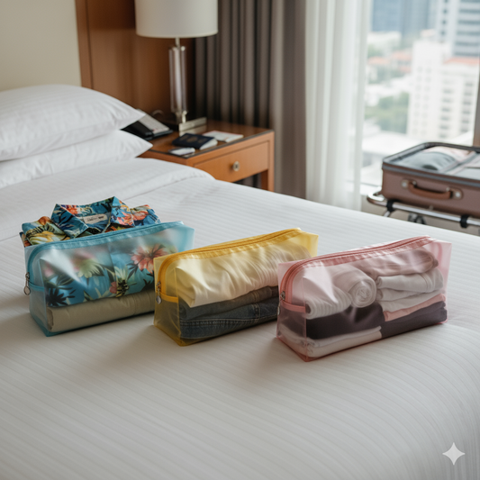 Translucent Travel Organizer Pouches (Set of 3)